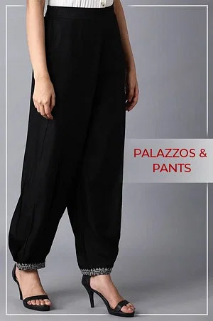 Buy Blue Solid Straight Women Pants Online - W for Woman