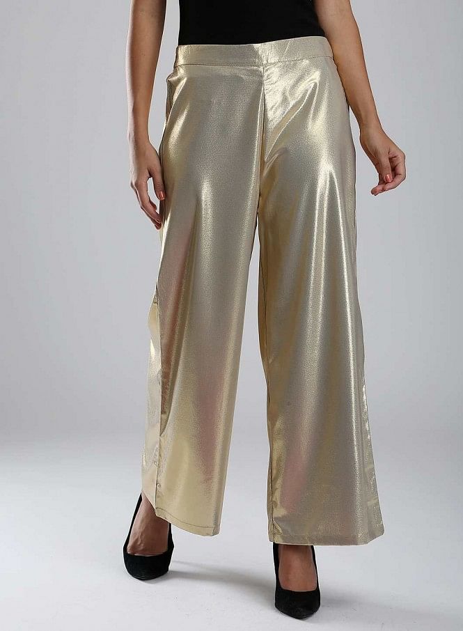 Casual Wear Golden Color Shimmer Palazzo Gold and Silver, Waist Size: 30.0,  Size: Xl at Rs 240 in Pune