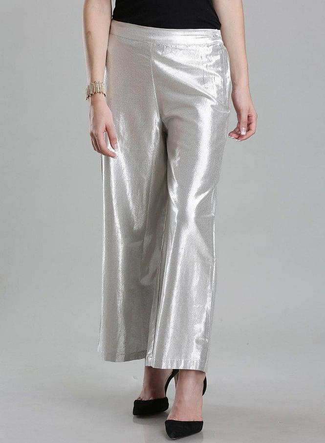 Gina Tricot SHIMMER TROUSERS - Trousers - offwhite/white - Zalando.ie