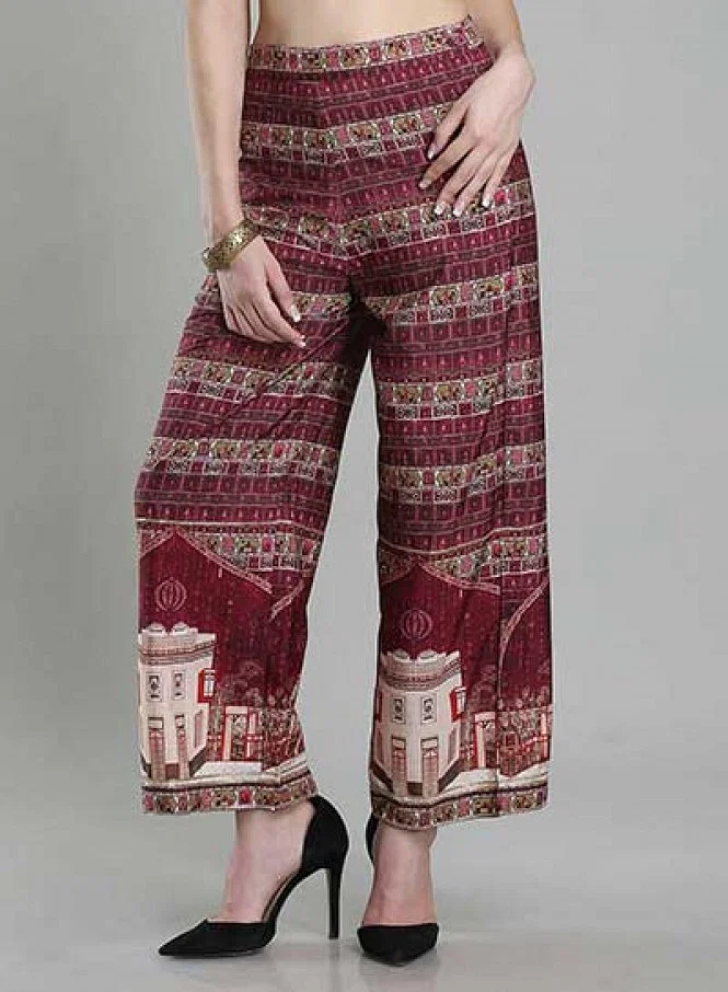 Buy Red Printed Pants Online - W for Woman