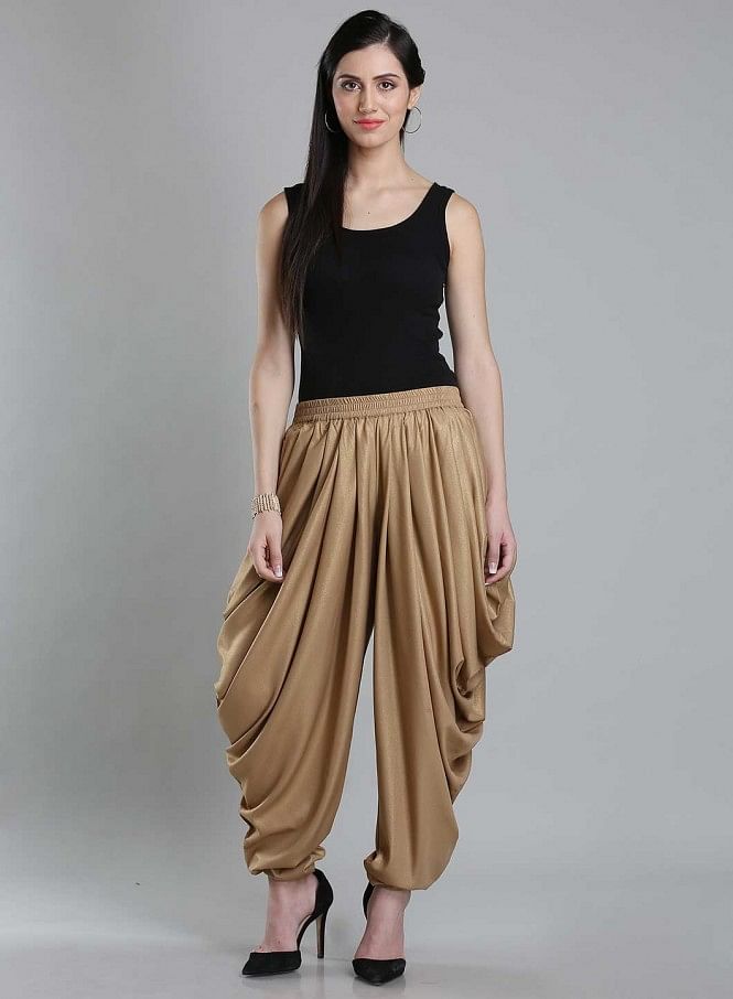 Go Colors Women Solid Silk Cotton Dhoti Pants  Gold Buy Go Colors Women  Solid Silk Cotton Dhoti Pants  Gold Online at Best Price in India  Nykaa