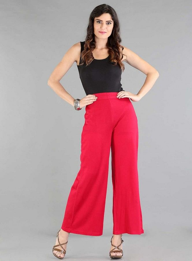 Buy DSP Trends Regular Fit Women Red Color Palazzo Trousers (Pack of 1)  Online In India At Discounted Prices