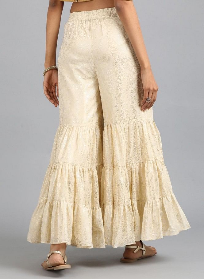 Buy Off-white Sharara Pants Online - W for Woman