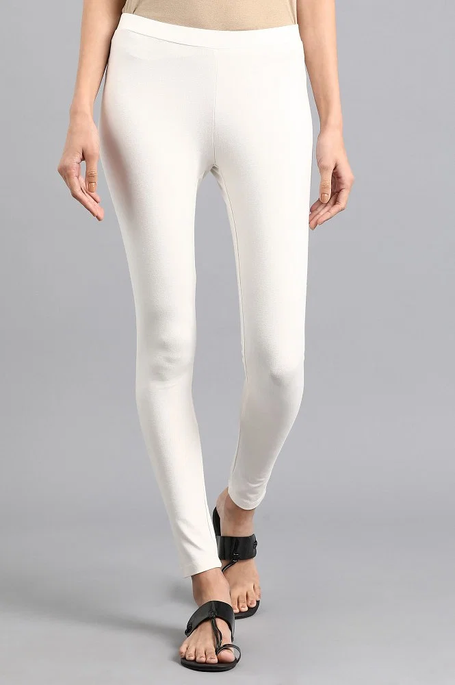 Off White Acrylic Winter Tights