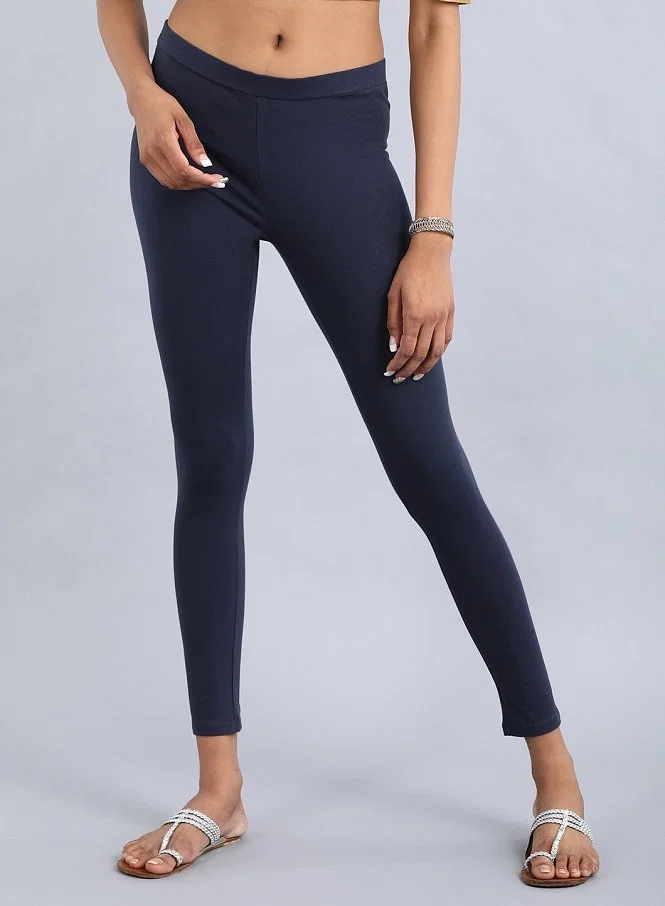 Buy Blue Ankle Length Tights Online - W for Woman