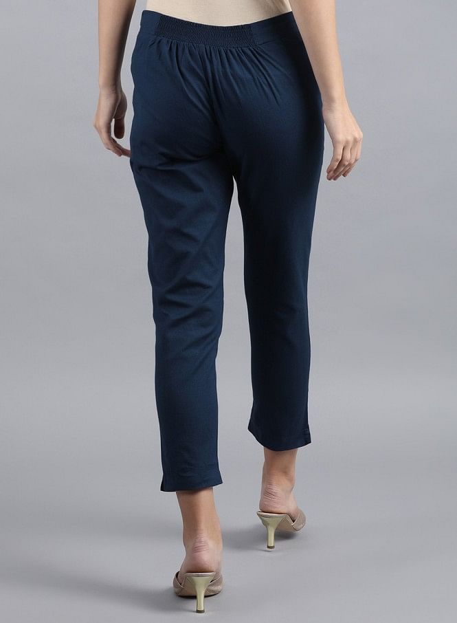 Buy Blue Ankle Length Trousers Online  W for Woman
