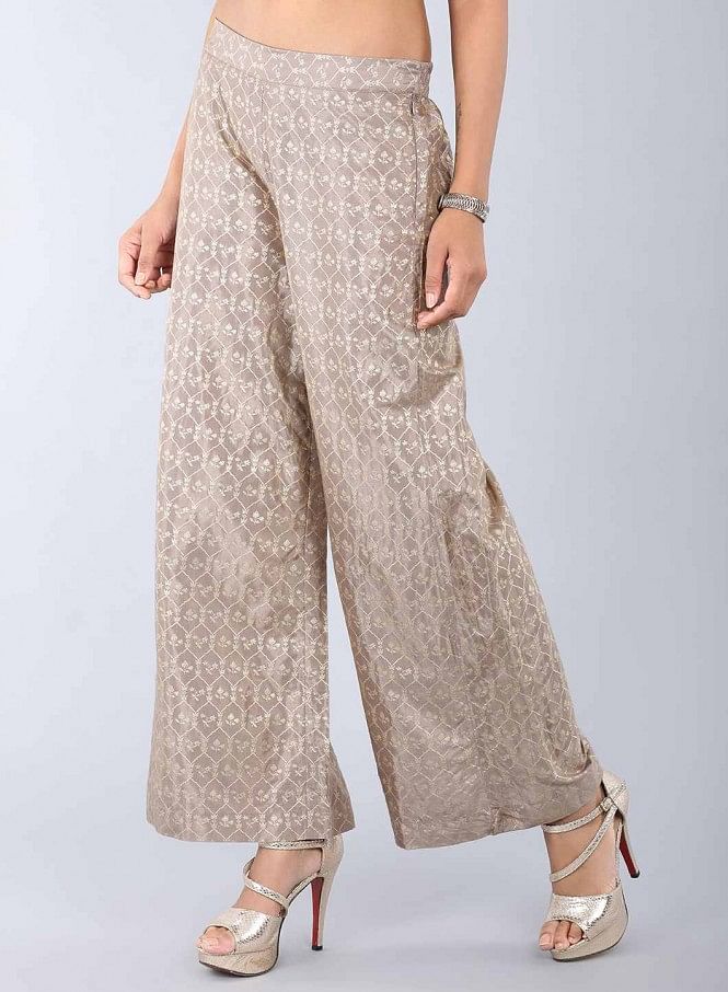 Buy DE MOZA Denim Enzyme Womens Solid Flared Palazzo Pants | Shoppers Stop