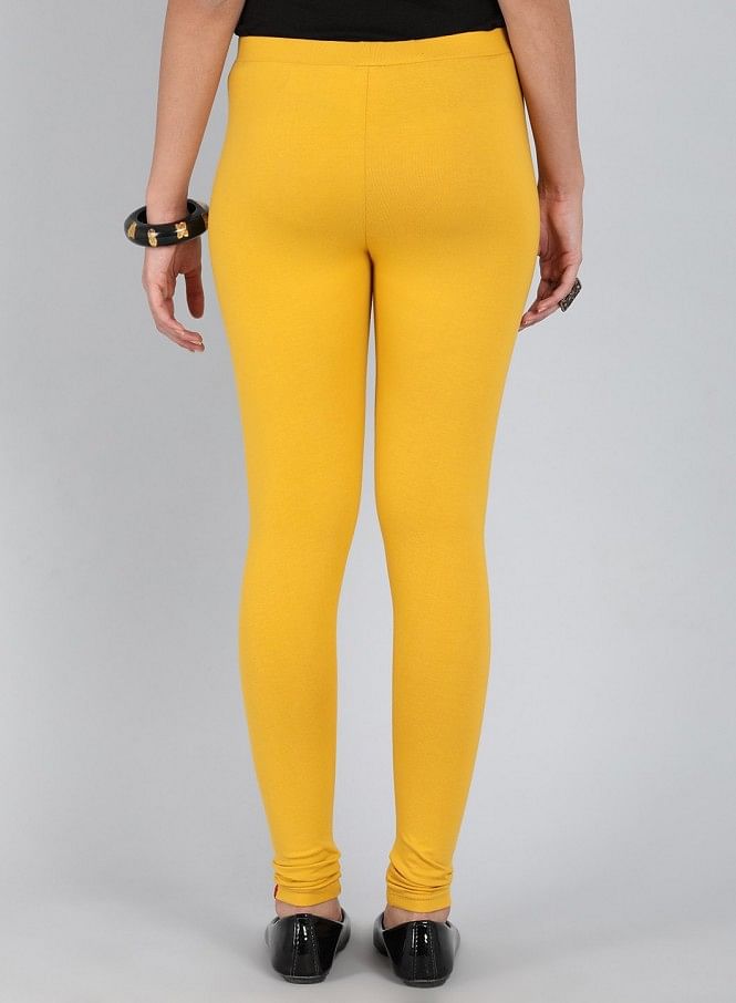 Cotton Lycra Leggings for Women High Waist Free Size Indian Chudidar Legging  Yellow at Amazon Women's Clothing store