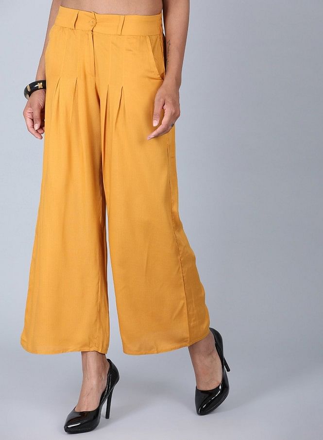 Buy Mustard Trousers  Pants for Women by Go Colors Online  Ajiocom