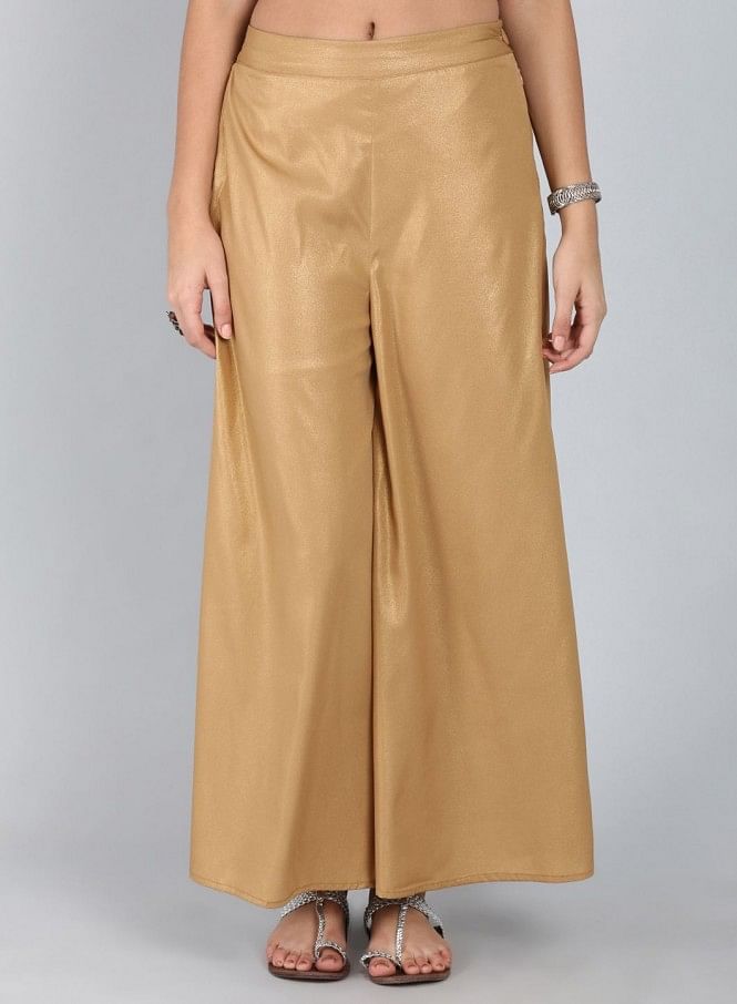 Buy Beige Flared Pants Online - RK India Store View