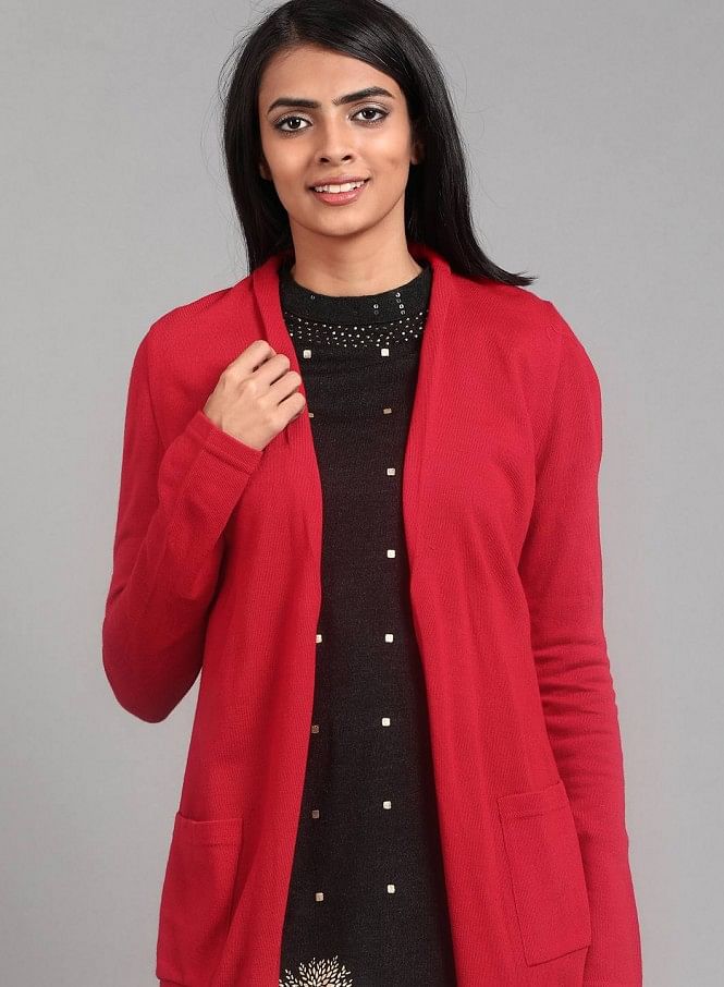 Bright red store cardigan ladies