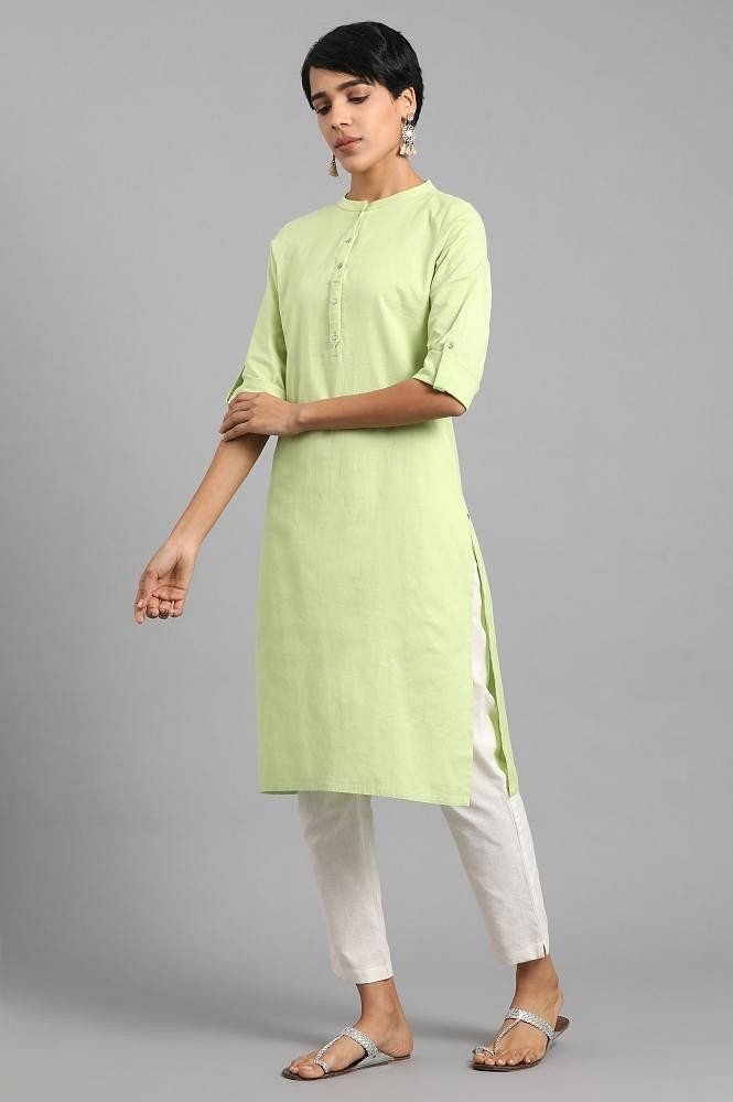 Buy Pranjal Women Parrot Green Rayon Kurti With Palazzo (Light Green)_XXL  Online at Best Prices in India - JioMart.