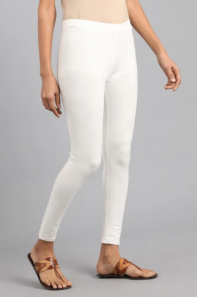 Buy Off-white Solid Tights Online - W for Woman