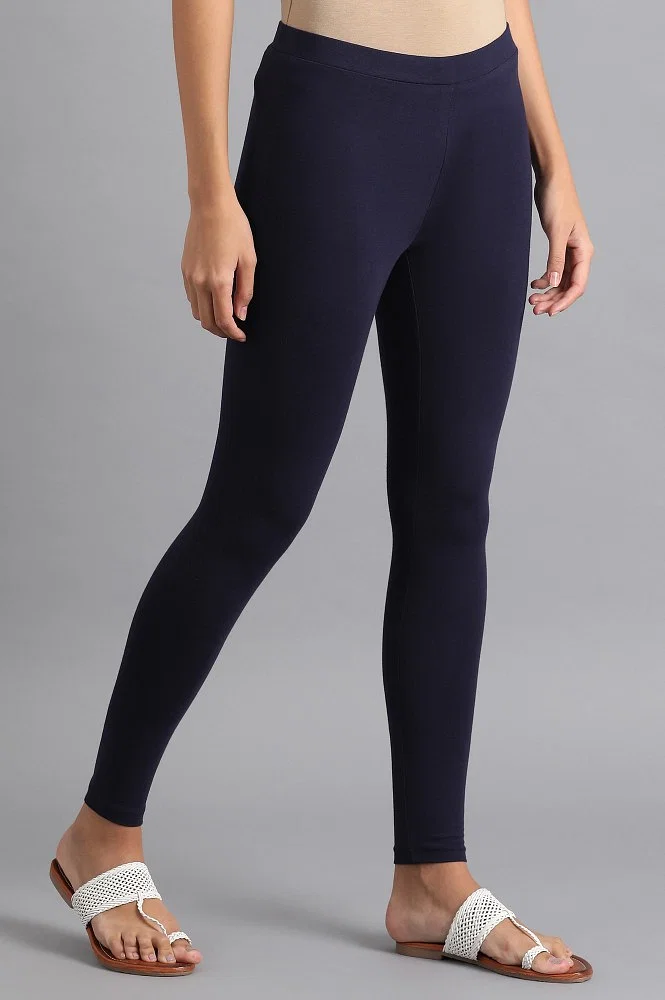 Buy Navy Blue Solid Tights Online - W for Woman