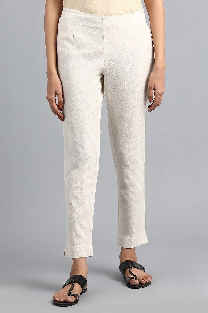 Buy Off White Trousers & Pants for Women by Go Colors Online