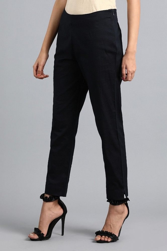 Buy Cover Story Black Regular Fit Trousers for Women Online  Tata CLiQ