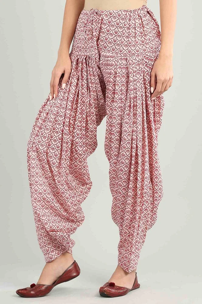 Buy Pink Printed Patiala Pants Online - Aurelia