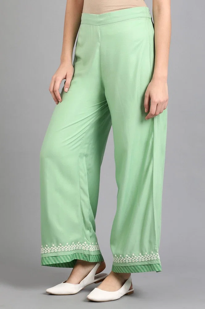 Buy Green Parallel Pants Online - W for Woman