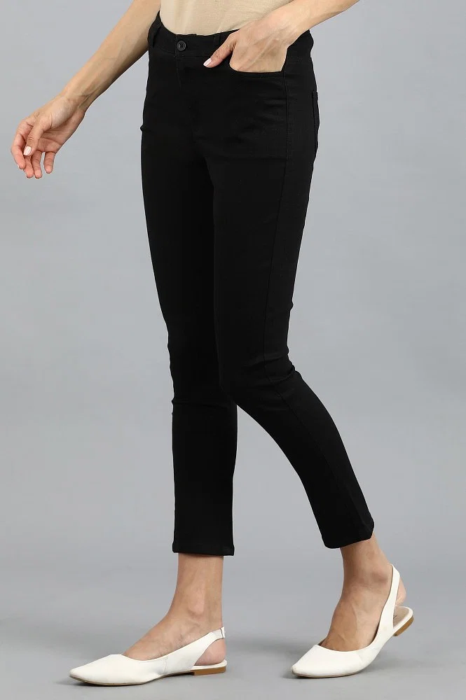Buy Black Solid Jeggings Online - W for Woman