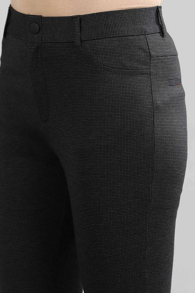 Buy Black Yarn-dyed Winter Trousers Online - Aurelia