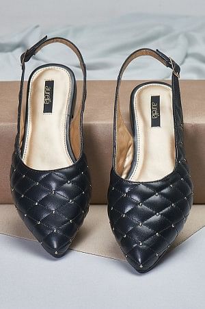 Black Pointed Toe Quilted Flat - ZBetty