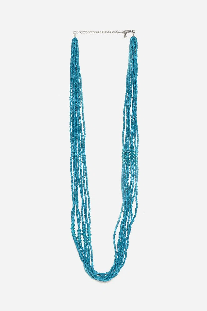 Wholesale2503 - Magnetic Confetti Thread Necklace-Light Teal-Multi