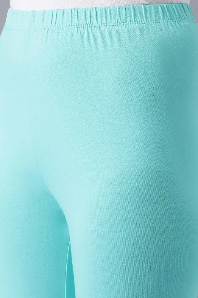 Buy Light Blue Cotton Lycra Skin Fit Tights Online - Aurelia