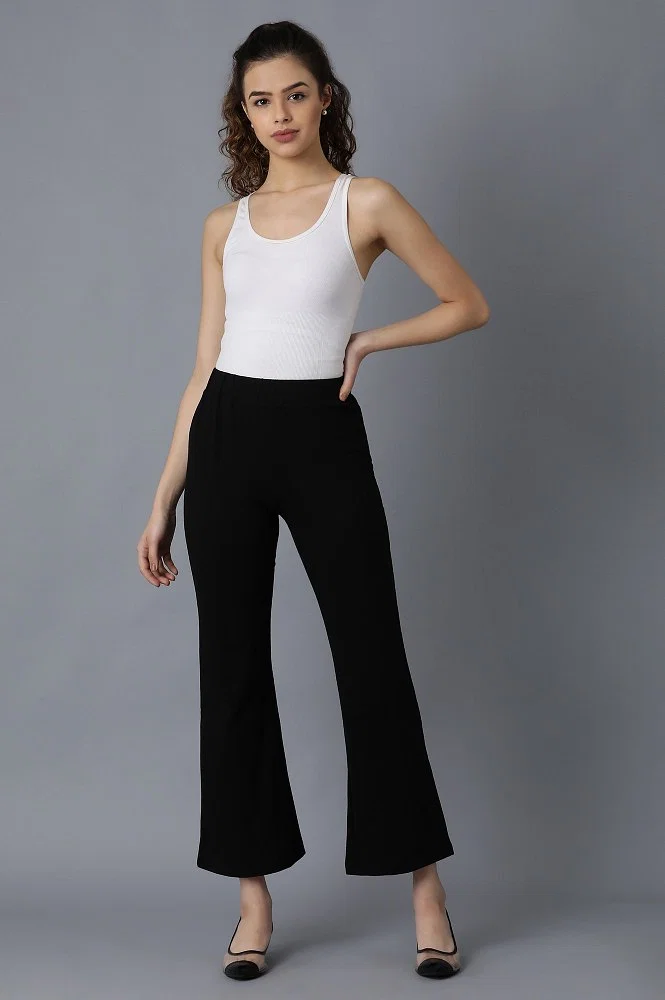 Buy Black Flared Yoga Pants Online - Aurelia