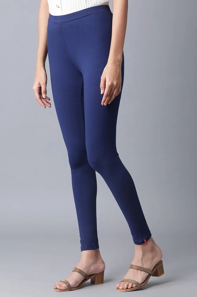 Blue Ankle Length Tights