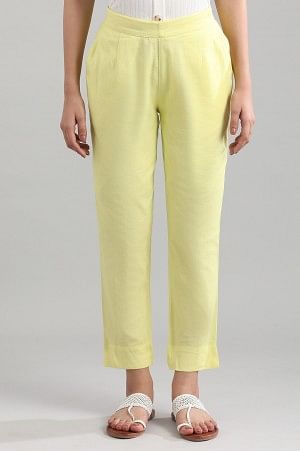Yellow Solid Trousers