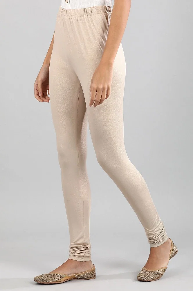 Womens Churidar Leggings Almond