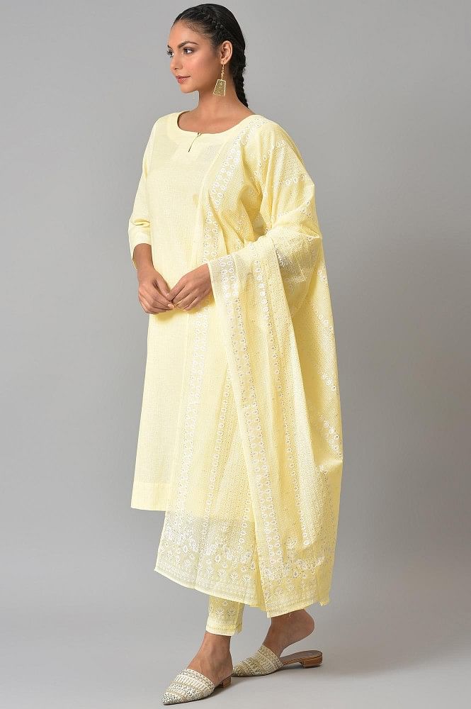 Buy Yellow & Purple Kurta Suit Sets for Women by MORLY Online | Ajio.com
