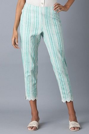 Light Blue Stripes Slim Pants