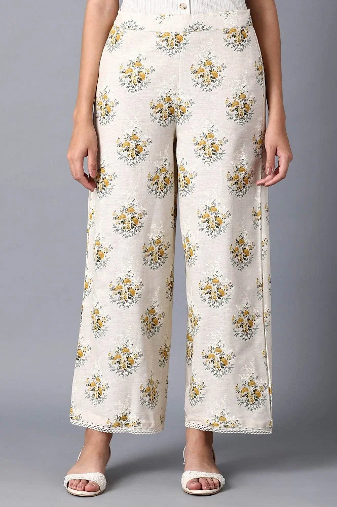 Floral Printed Flared Palazzo With One Side Pocket, EST-VT-012