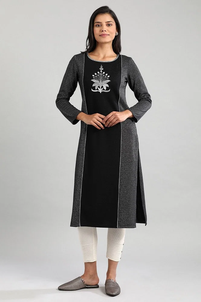 Cotton Knee Long Designer Double Layered Kurti, 980 at Rs 1200 in