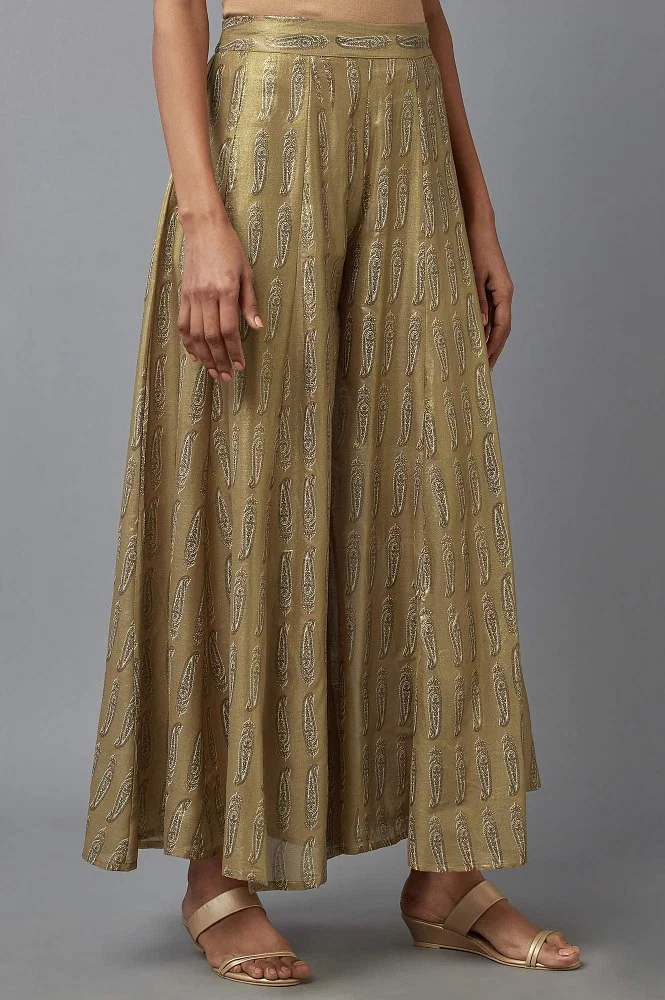 Buy Gold Flared Culottes Online - W for Woman