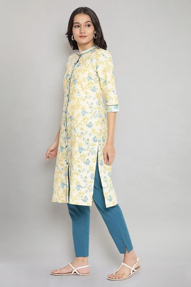 Buy Yellow Floral Print Kurta Online - Aurelia