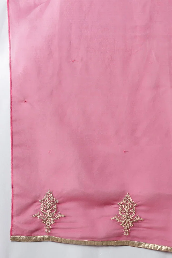 Buy Dark Blue Embroidered Kurta-pink Parallel Pants-dupatta Online 
