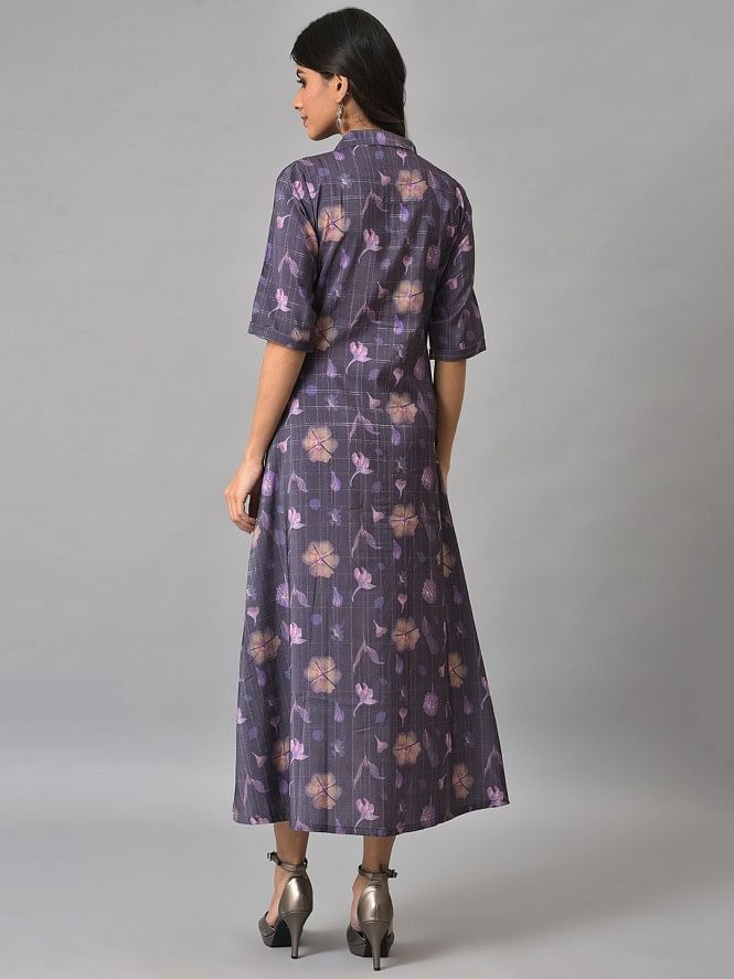 Buy ONEWE INDIA Summer Purple Shirt Dress online