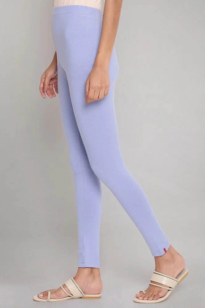 Buy Light Blue Skin Fit Tights Online - W for Woman