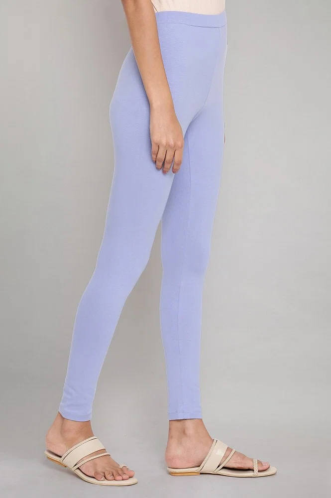Buy Light Blue Skin Fit Tights Online - W for Woman