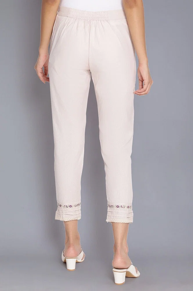 Buy Vasavi Women Beige Slim fit Cigarette pants Online at Low Prices in  India 