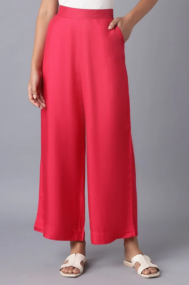 Buy Pink Straight Palazzo Online - Aurelia