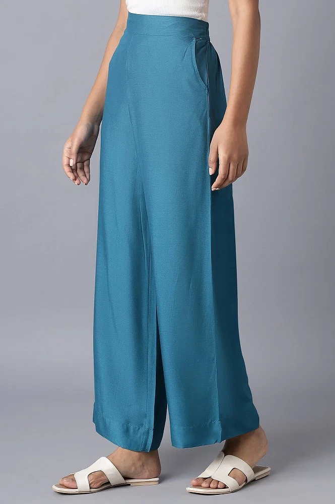 Buy Blue Straight Palazzo Online - Aurelia