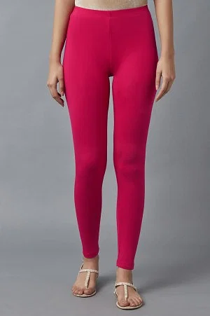 Buy INFUSE Coral Fitted Full Length Cotton Lycra Women's Leggings
