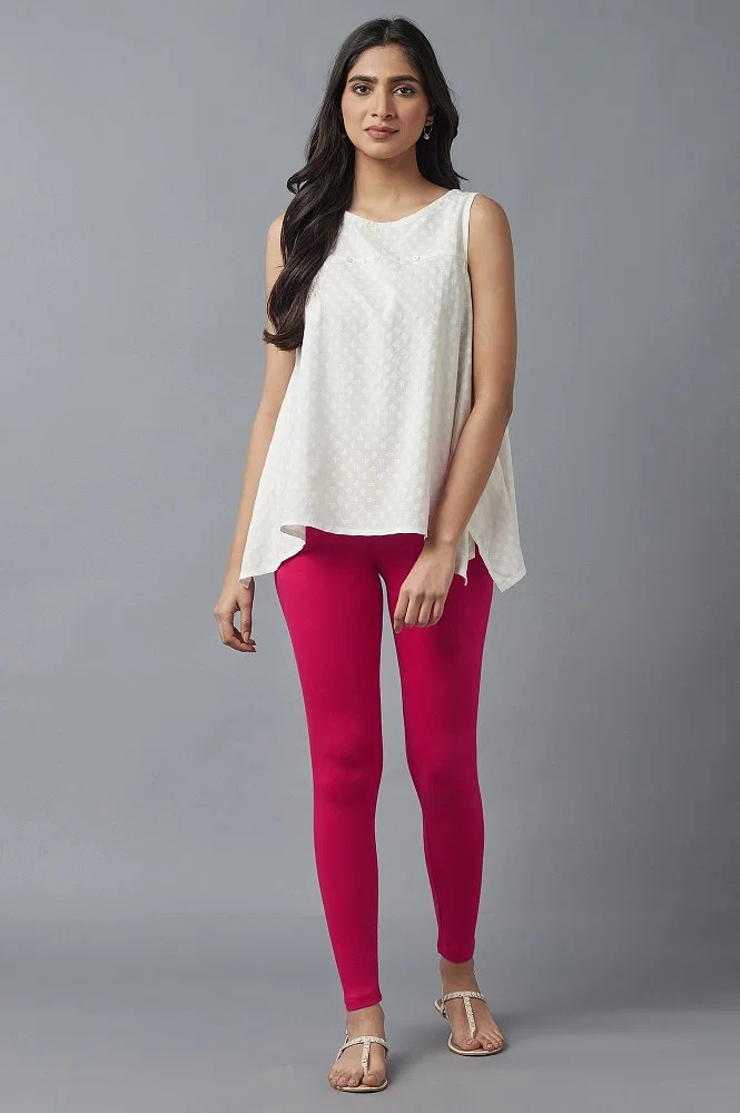 Pink High Waist Ladies Cotton Lycra Ankle Leggings, Casual Wear, Skin Fit  at Rs 155 in Ahmedabad
