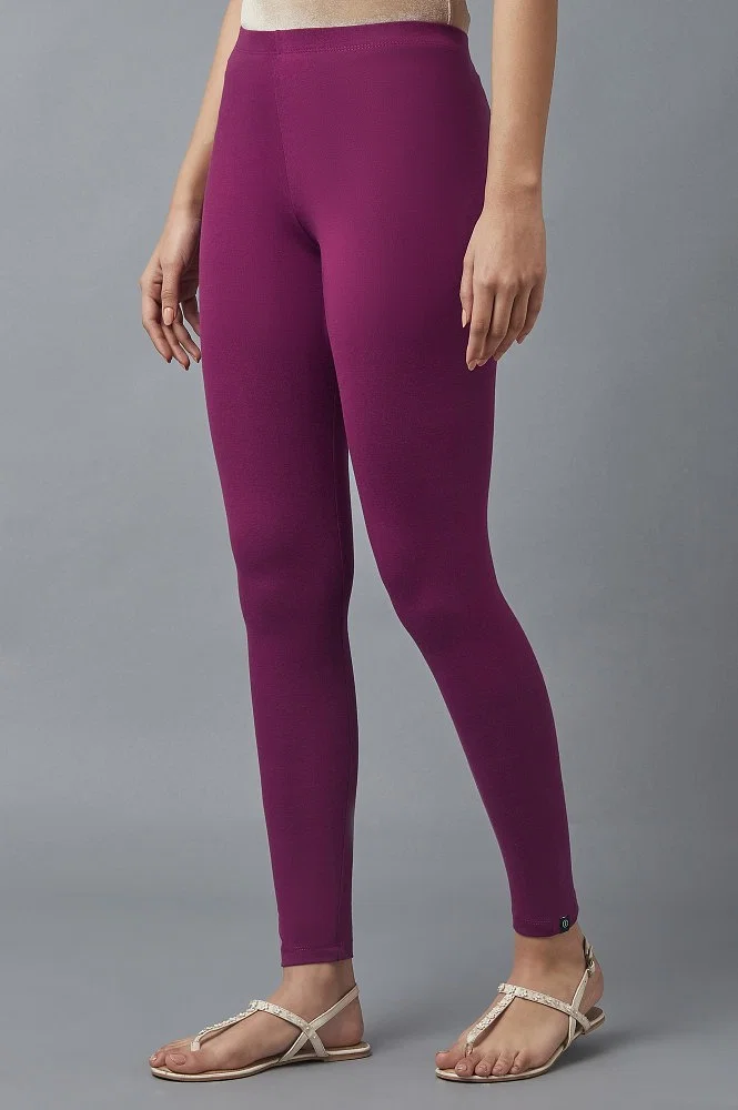 Buy Morrio Violet Cotton Lycra Churidar Legging,2XL for Women at
