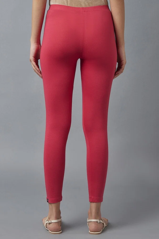 Buy Plus Size Store Women Red Cotton Lycra Leggings (44) Online at