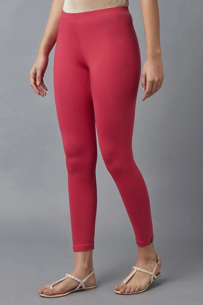 Plain Red Colour Full Length Cotton Lycra Leggings, Size: Large at Rs  249.00 in Secunderabad
