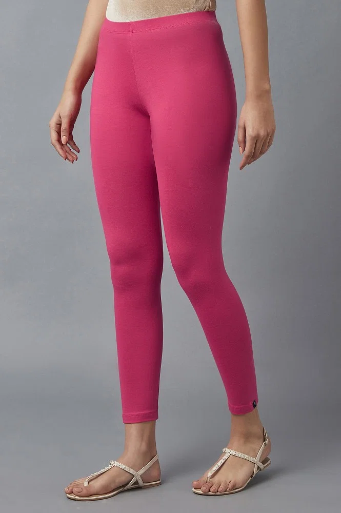 Buy Jazzy Pink Cotton Lycra Tights Online - Aurelia